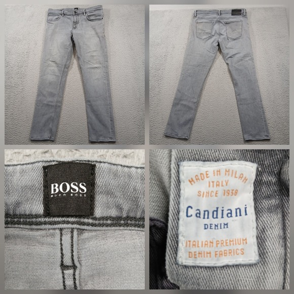 Hugo Boss Slim Fit Jeans Men's Gray Candiani Italian Denim 34x29